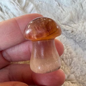 Fire quartz and Rainbow fluorite crystal mushroom 1 1/4”