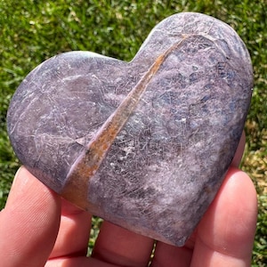 Gemmy Purple Lepidolite crystal heart 2 1/8”