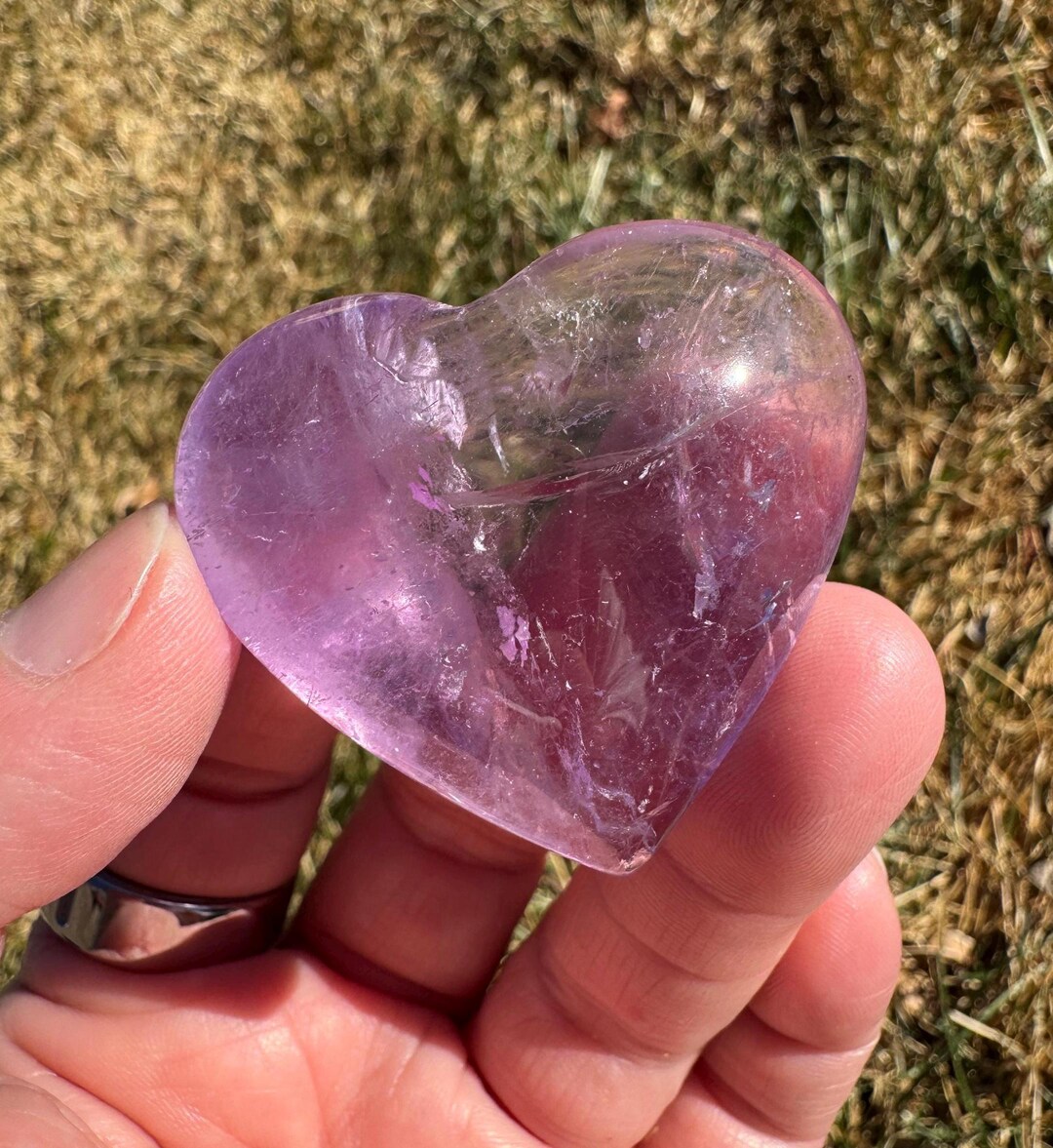 Amethyst Crystal Heart 1 5/8” Etsy