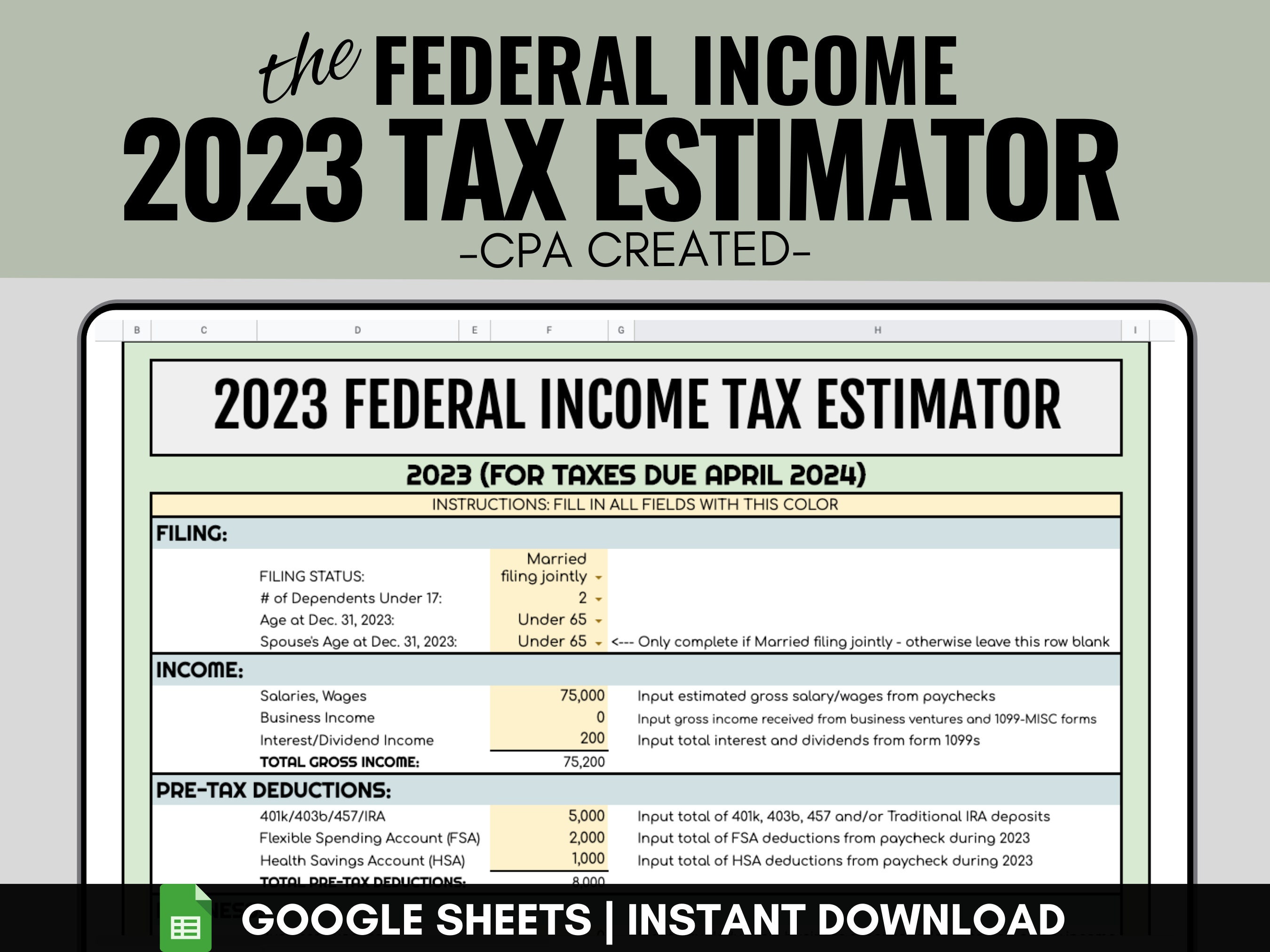 Tax Calculator: Return & Refund Estimator for 2023-2024