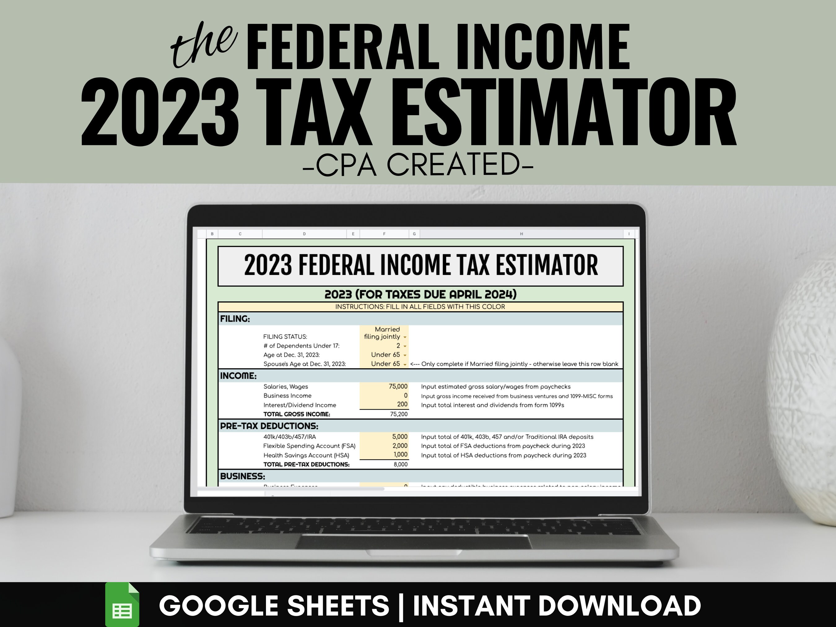 2023 Federal Tax Estimator CPA Created 2023 Tax Calculator Tax