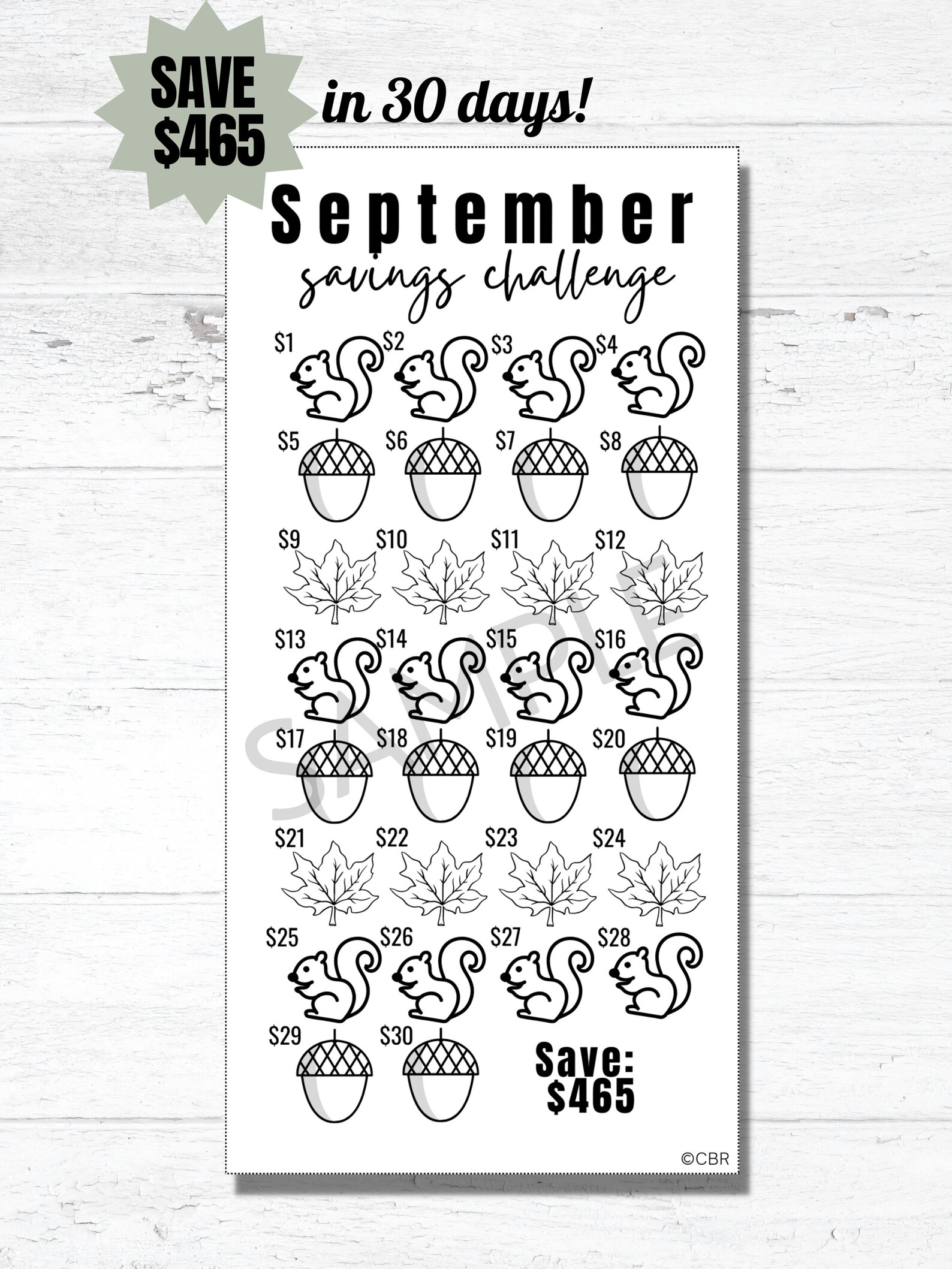 September Savings Challenge, Mini Savings Challenge, Money Challenge ...
