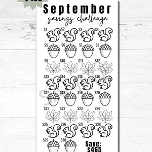 September Savings Challenge, Mini Savings Challenge, Money Challenge ...