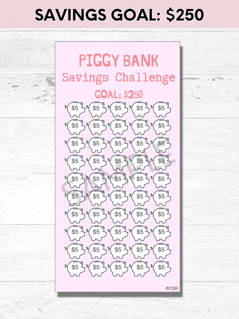 Piggy Bank Savings Challenge, Mini Savings Challenge, Money Challenge ...
