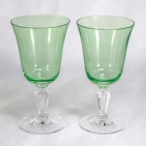 2x Miller Rogaska Alfresco Green Water Goblets
