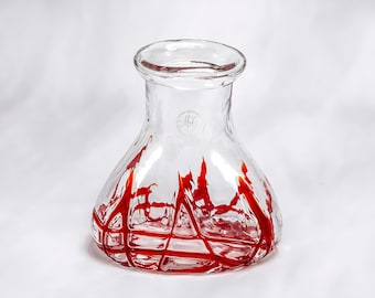 Margie's Garden Red Flame Glass Vase