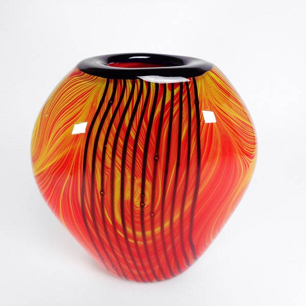 Red Glass Vases Etsy