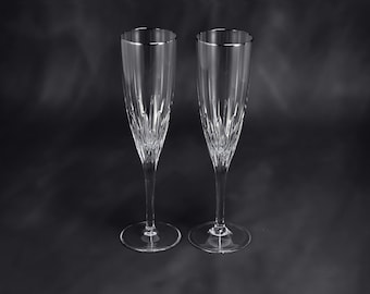 2x Waterford Claria Platinum Champagne Flutes
