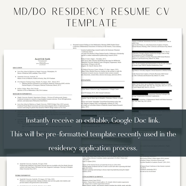 Resume Template Etsy