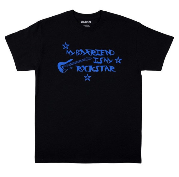 Womens Your Boyfriend My Boyfriend Rockstar Guitar T-Shirt Womens Your Boyfriend My Boyfriend Rockstar Guitar T-Shirt