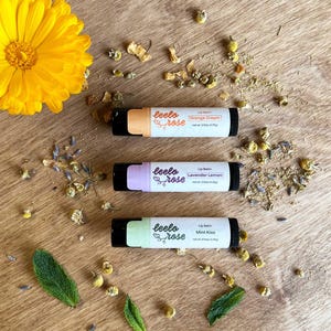 All Natural Lip Balm Trio | Made With Clean Organic Ingredients & Essential Oils | Eco Friendly