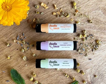 All Natural Lip Balm Trio | Made With Clean Organic Ingredients & Essential Oils | Eco Friendly