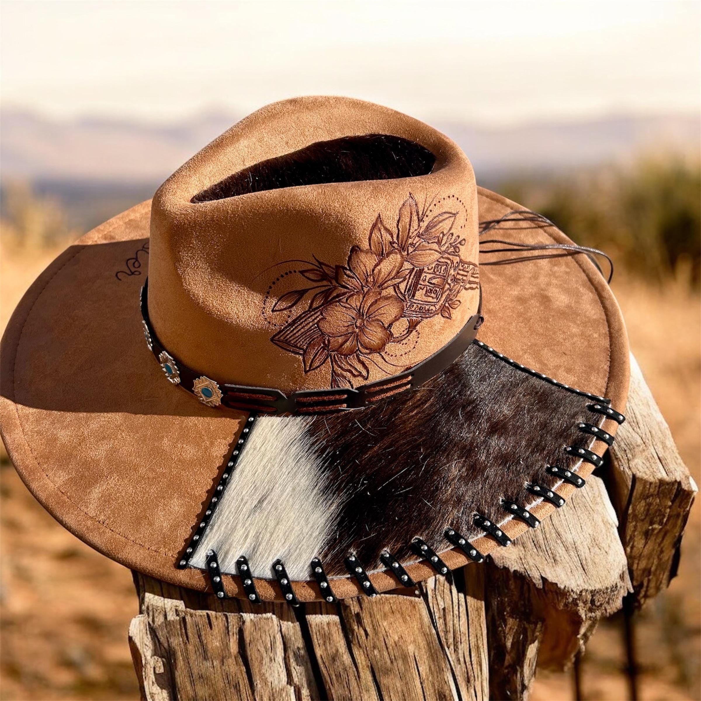 Women Wide Brim Hat Western Cowgirl With Lace Design Lace Cowgirl Hat - Etsy main image 3