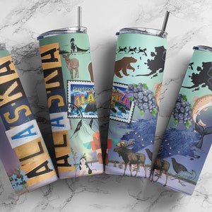 Alaska Tumbler, Alaska State Tumbler, State Tumblers, Skinny Tumbler, Alaska Cup