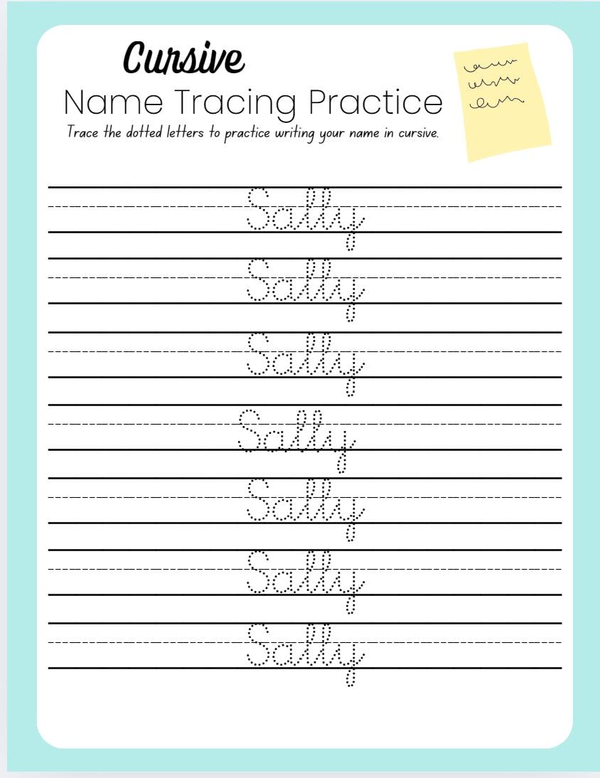 Custom Cursive Name Tracing Practice Worksheet - Etsy custom-cursive-name-tracing-practice-worksheet-etsy