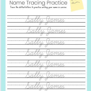 Custom Cursive Name Tracing Practice Worksheet