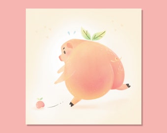 Peachy Pig Print