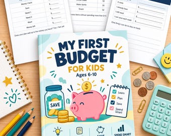 Budgeteringsarbetsbok för barn, 6–10 år, utskrivbar ekonomisk kunskap (PDF)