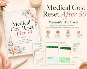 Medical Cost Reset Workbook After 50, Printable Bill Tracker (Digital Download)