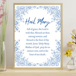 Marian Prayer Posters: Catholic Wall Art Prints (PDF Download 8.5x11&quot;)