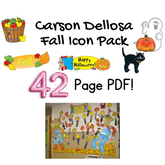 Retro Fall Bulletin Board Decor: 90s-Style Icon Pack (Digital Download, 42-Page PDF)