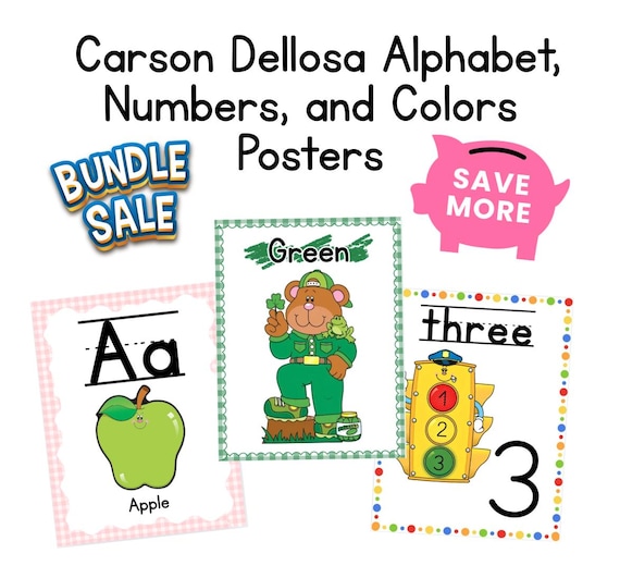 Carson Dellosa Alphabet, Numbers, Colors & Community Helpers Posters | Retro Classroom Decor | Printable PDF Bundle