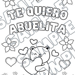 Carta Para Abuelita / Card for Grandma - Coloring Pages