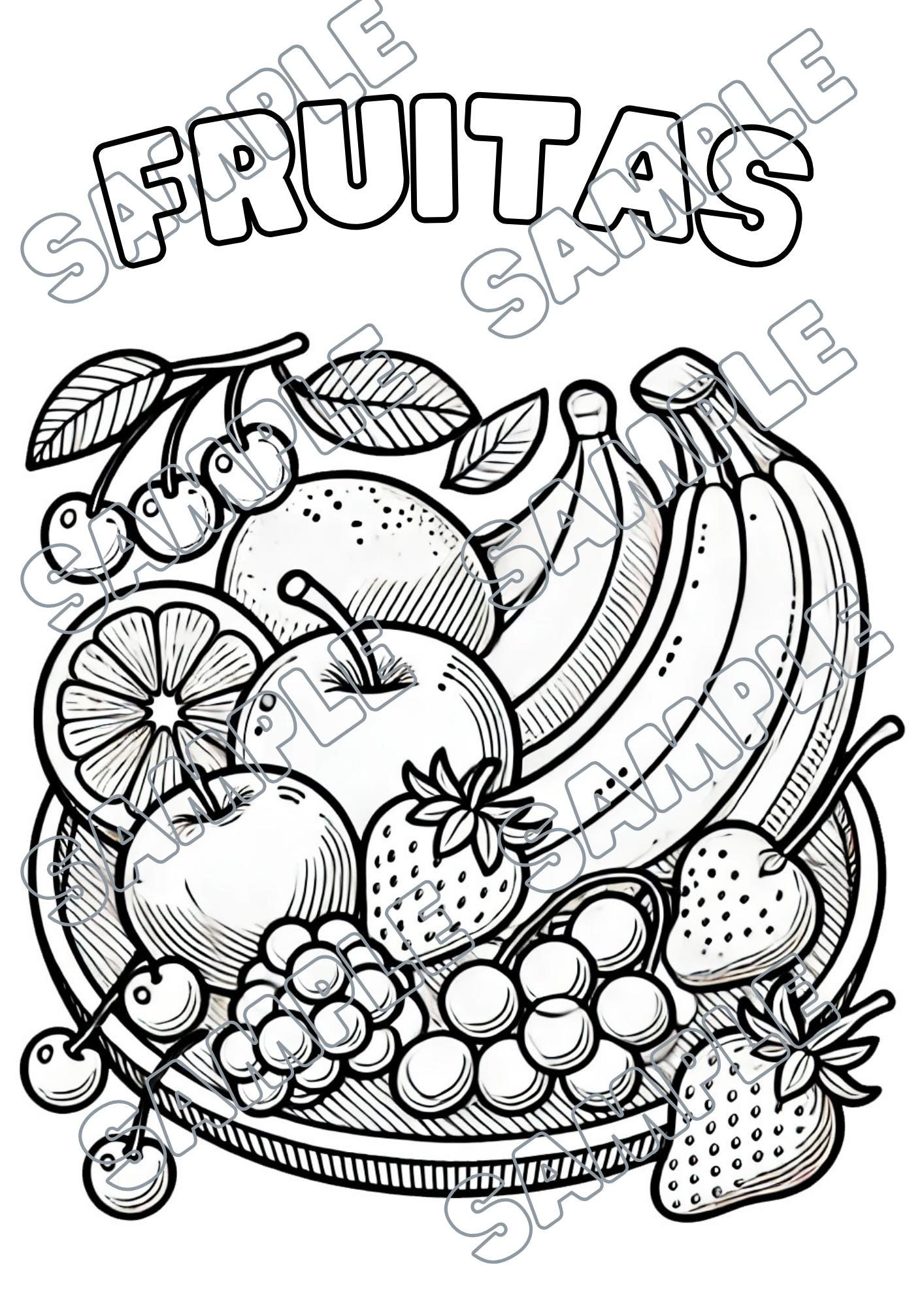 Fruit Coloring Book / Libro de Colorear - Fruta