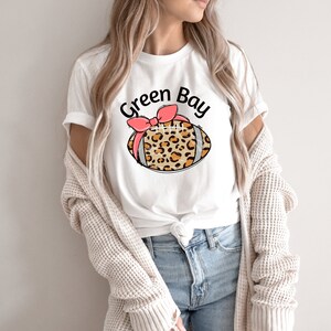 Green Bay Football Shirt Game Day Shirt Cheetah Print Game Day Vibes Womens Football Shirt Womens Football Tee Sunday Football Tee