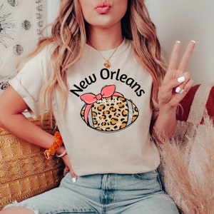 New Orleans Football Shirt Game Day Shirt Cheetah Print Game Day Vibes Womens Football Shirt Womens Football Tee Sunday Football Tee