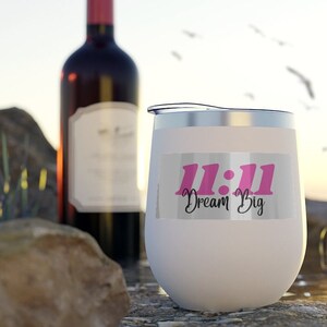 11:11 Eleven Eleven Wine Tumbler Angelic Numbers Manifestation Cup Travel Mug Dream Big Spiritual Trendy Copper Vacuum Insulated Cup, 12oz