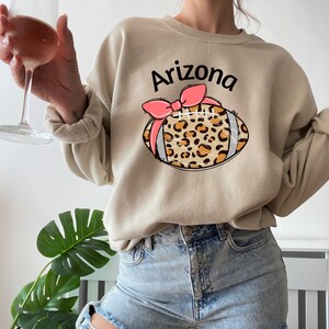Arizona Football Sweatshirt Game Day Sweater Cheetah Print Game Day Vibes Womens Football Sweatshirt Womens Football Crewneck Sweatshirt
