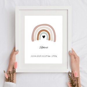 Geburtsposter, digital, Babyzimmer Deko, neutral, personalisiert