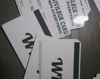 Tarjeta de privilegio blanca tarjeta de novedad broma gag regalo