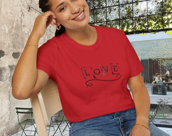 Love Shirt, T-shirt met opdruk van letters