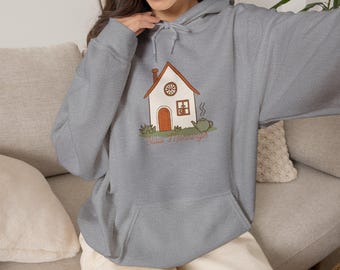 Slow Mornings Hoodie, Cottagecore Sweatshirt, Gezellig Kattenthee Cadeau voor Haar