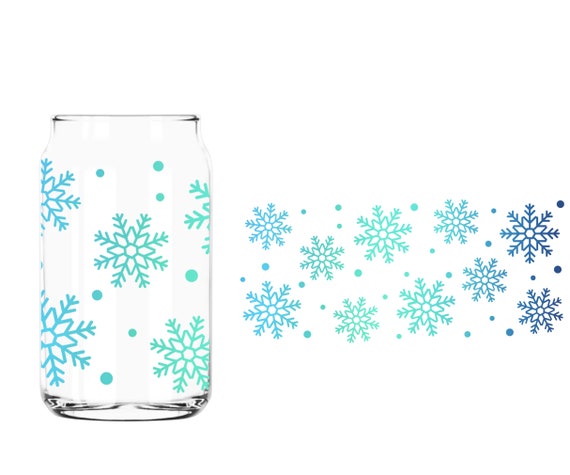 Holographic Snowflake 16oz Personalized Holiday Clear Libbey Glass