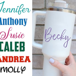 Vinyl Name Decal - Name Decal for Tumbler - Yeti - Stanley - Personalized Name Stickers - Custom Name Decal Sticker - Label