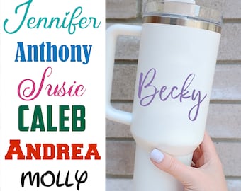 Vinyl Name Decal - Name Decal for Tumbler - Yeti - Stanley - Personalized Name Stickers - Custom Name Decal Sticker - Label