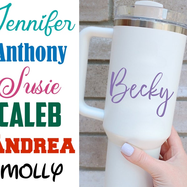 Vinyl Name Decal - Name Decal for Tumbler - Yeti - Stanley - Personalized Name Stickers - Custom Name Decal Sticker - Label