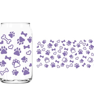 Glass Can Vinyl Decal, Beer Can, Glass Can Wrap, 16oz Glass Can, 20oz Glass Can, Paw Print, Bones, DIY, Apply Yourself Can Decals