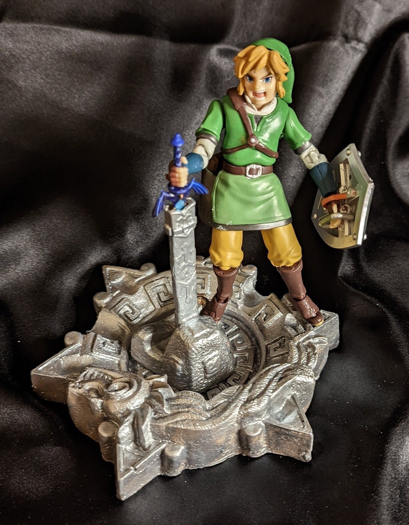 Link Pulling Master Sword From Stone Sword Shrine Etsy