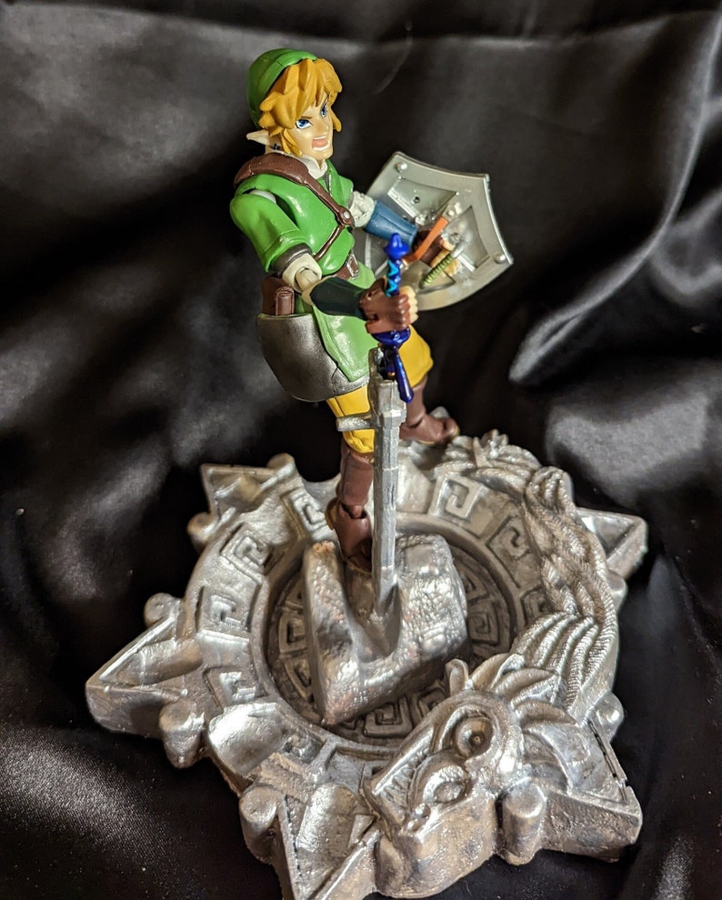 Link Pulling Master Sword From Stone Sword Shrine Etsy