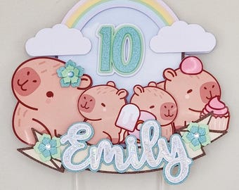 Custom Capybara Birthday Cake Topper | Party Decoration