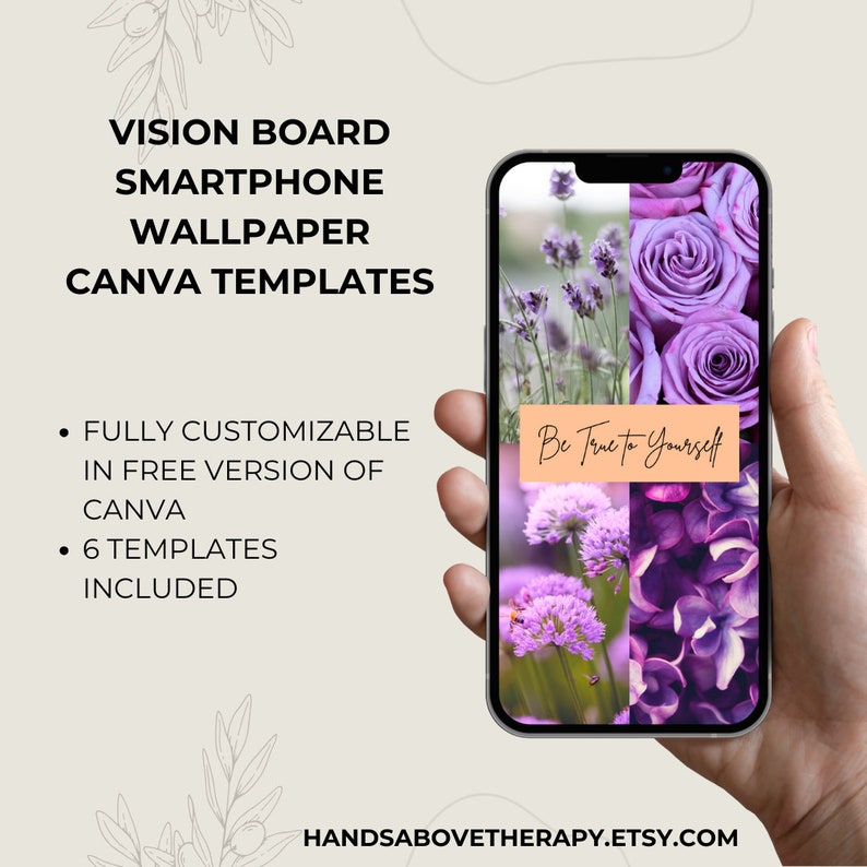2024 Vision Board Canva Smartphone Wallpaper Templates, New Year ...