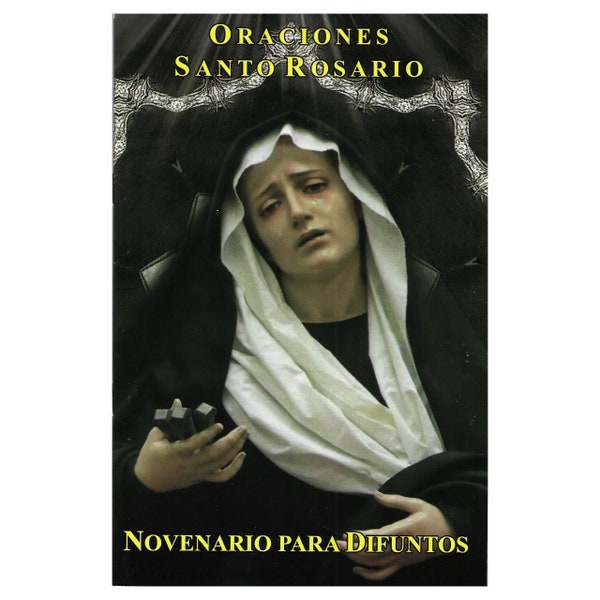 Libro de Oraciones en Tapa Blanda | 'Oraciones Santo Rosario Novenario Para Difuntos' | 8 1/4" x 5 3/8" x 1/8" | 64 Paginas New