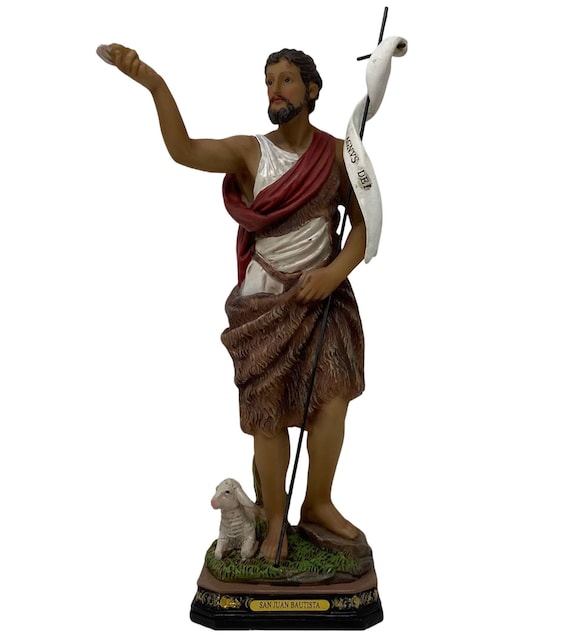 San Juan Bautista John the Baptist 12 Inch Resin Statue Etsy