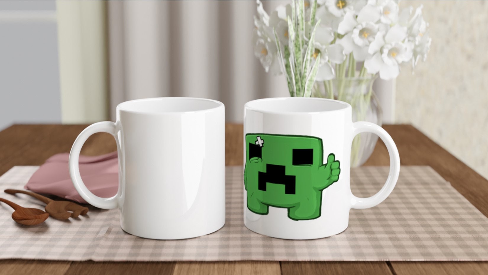 New Minecraft Creeper Face Ceramic Mug Coffee Cup