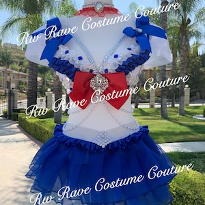 BlueMoon Bra+choker ONLY/Festival clothing/Halloween costume/rave outfit/EDC outfit
