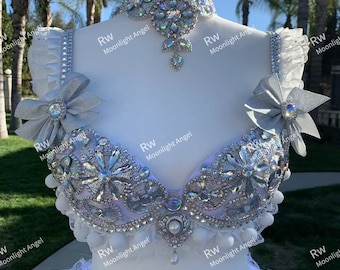 The Moonlight Angel Bra+choker ONLY/Festival clothing/Halloween costume/Rave outfit/EDC outfit